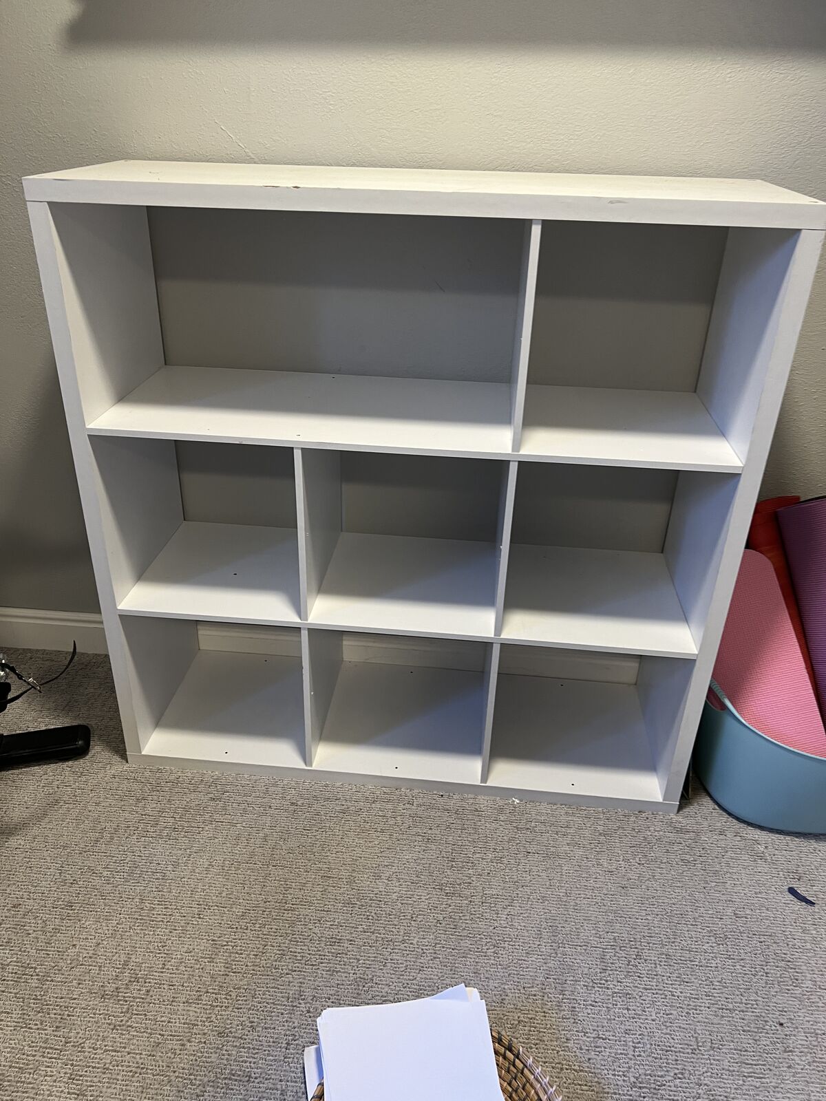 White cube shelf unit