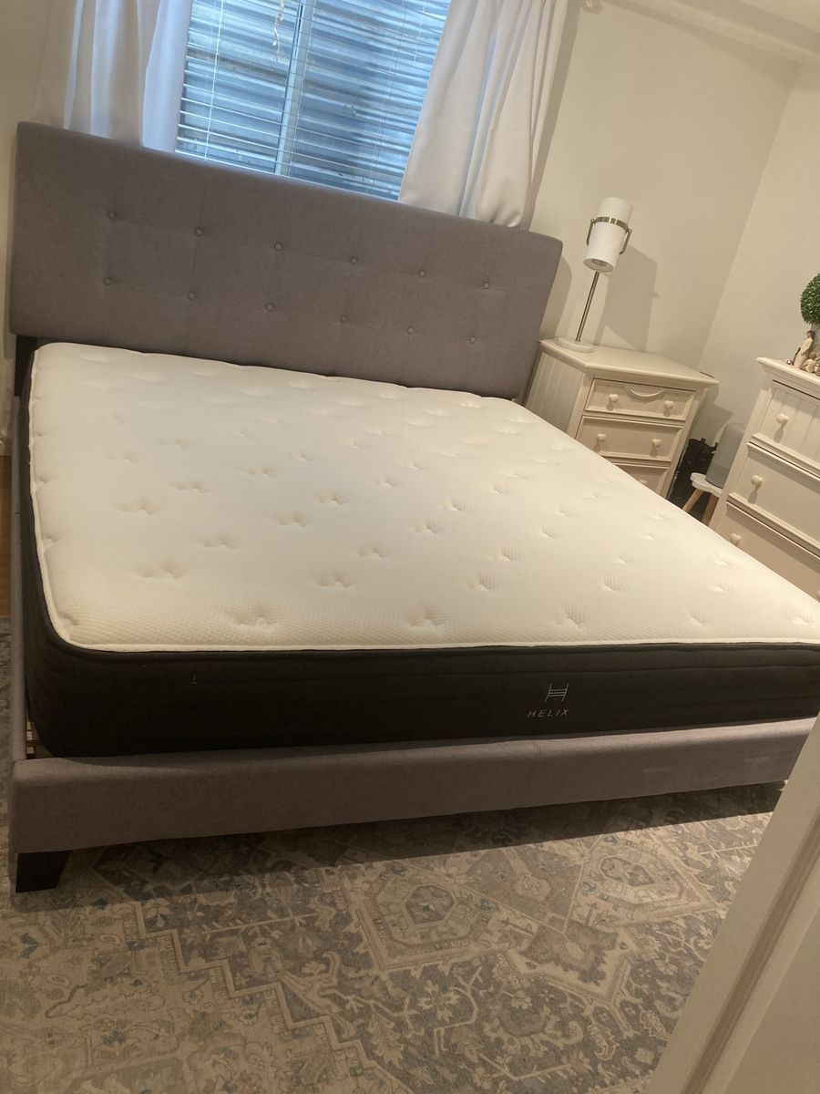 King bed frame and mattress
