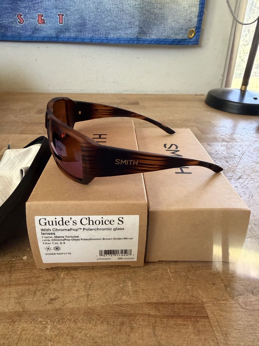 Smith optics Guides Choice S Chromapop Fly Fishing Sunglasses Glass MINT tortoise