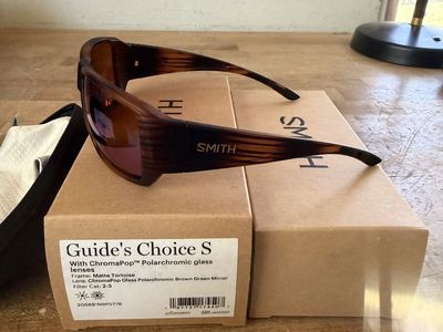 Smith optics Guides Choice S Chromapop Fly Fishing Sunglasses Glass MINT tortoise