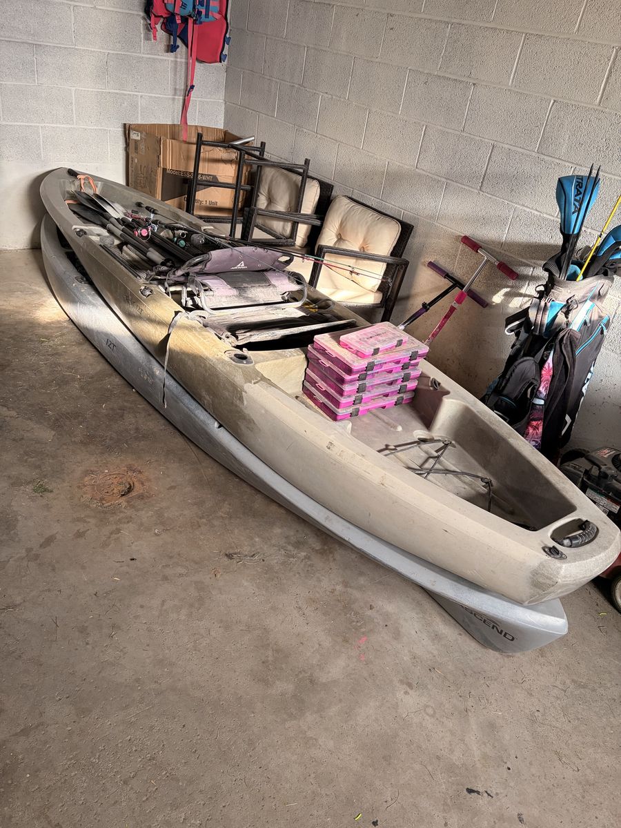 Used Ascend 12T Kayaks (Pair) - Includes 2 Paddles, Great for Fishing & Recreation
