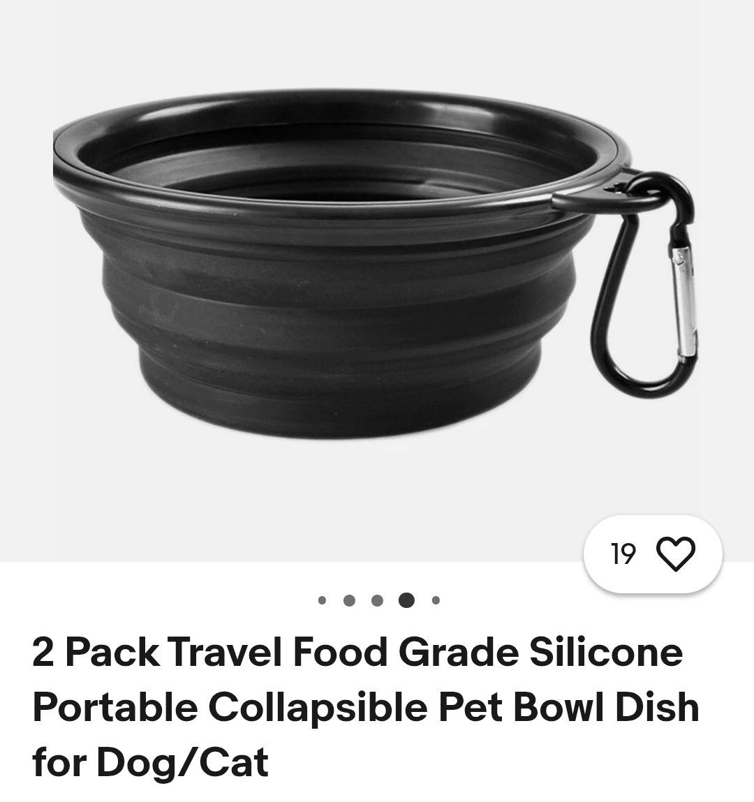 2 Pack Travel Food Grade Silicone Portable Collapsible Pet Bowl Dish