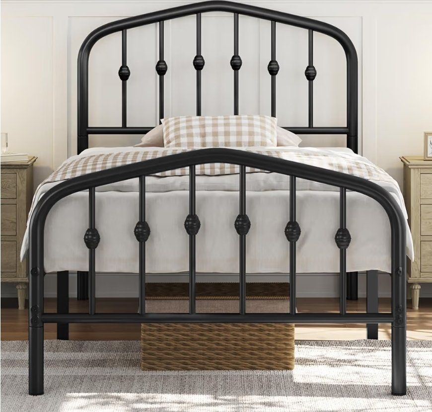 Metal twin bedframe