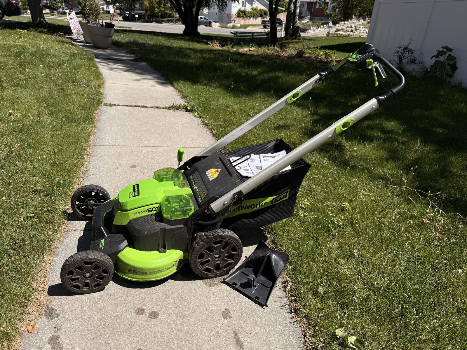 Greenworks Pro 60v 25" Self Propelled Mower + String Trimmer Bundle