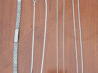 Lot of 5 925 Silver Necklaces and Bracelets 1.27 OZ Italy Signed