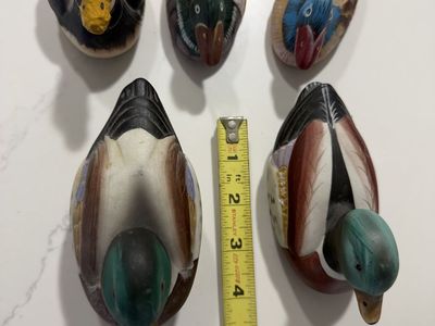 Vintage Ceramic Duck Figurines (Set of 5) - Hand-Painted Decorative Waterfowl