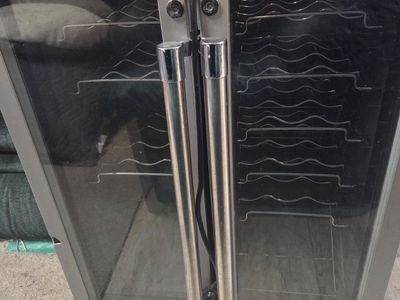 Dual Zone Stainless Steel Wine Refrigerator Cooler with Glass Doors
