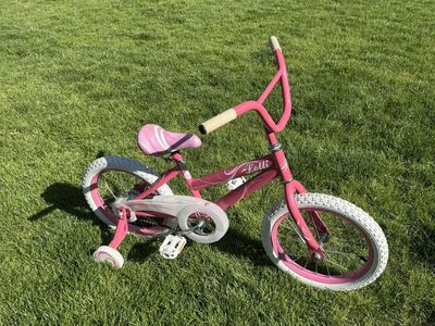 Girls Pink Lolli Kids Bike with Training Wheels Ready to Ride