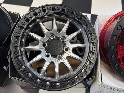 Brand new set of 4 wheels Lock Off-Road TRAIL- 17x8.5 Matte Silver Wheel w/ Matte Black Ring lug pattern 6x139.7 off set 25mm