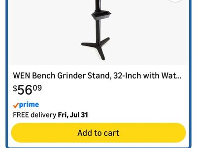 WEN Bench Grinder Stand, 32-Inch, with Water Pot - Heavy Duty for Shop Tools