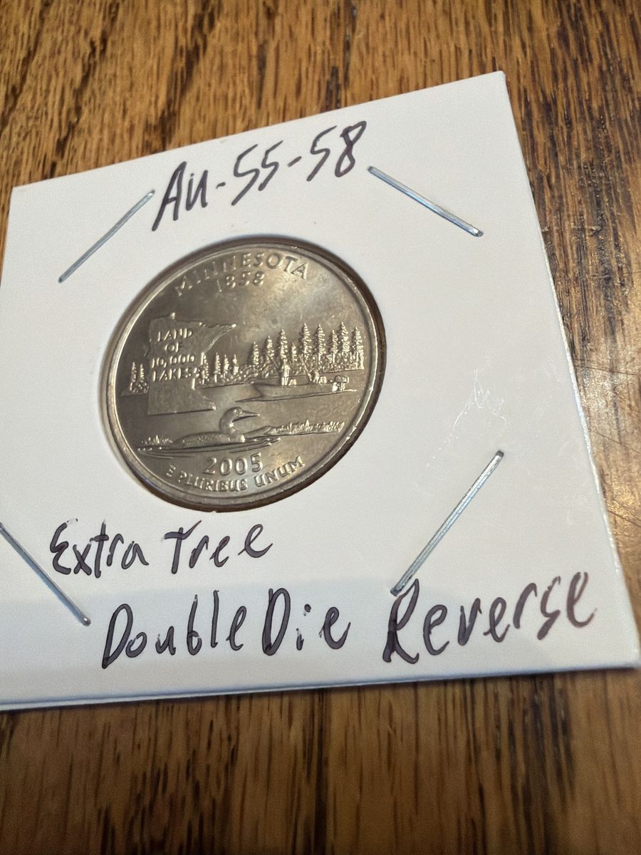 AU 55-58 2005-D Minnesota "Extra Tree" Error Quarter Variety
