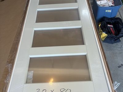 White 5-Lite Glass Interior Door Slab - 30" x 80"