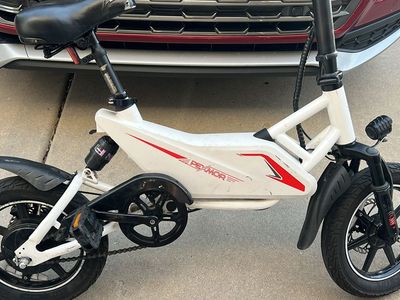 Pexmor Electric Bike Folding E-Bike White/Red - Compact Commuter, Good Condition