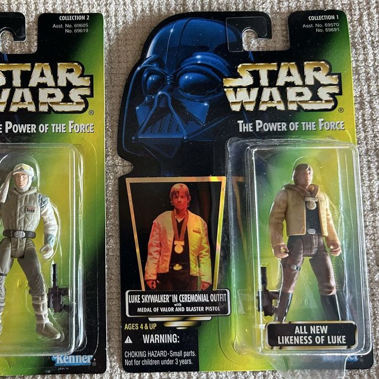 90’s Vintage Star Wars Kenner “All New Version” Luke Skywalker Action Figure Return of the Jedi Ceremonial Outfit Green Card