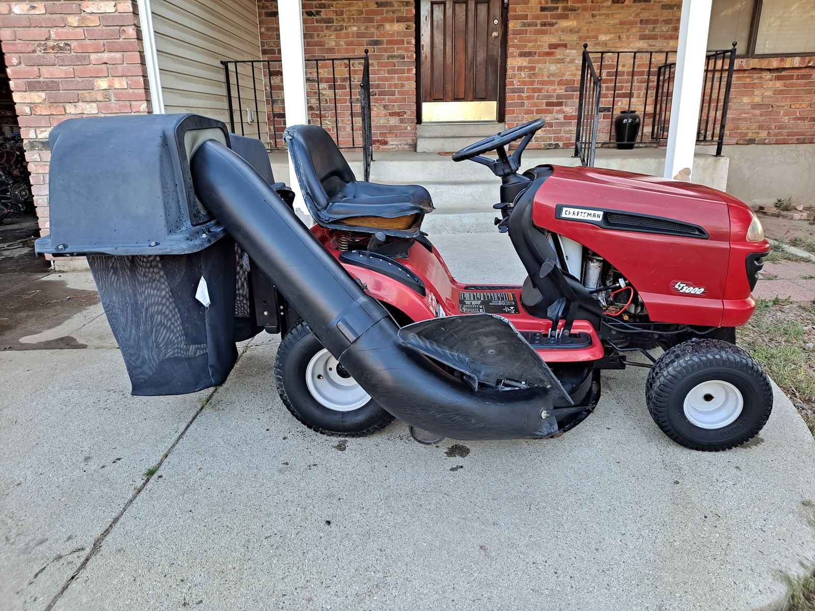 Troy Bilt V-Twin lawn tractor with full grass catch system, tuned