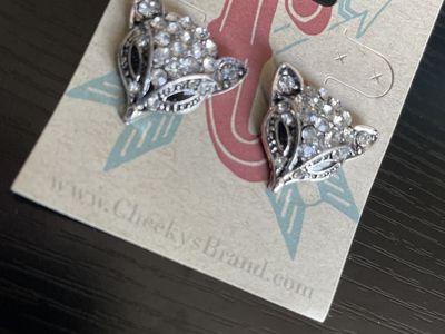 Cheeky brand boutique fox silver tone earrings