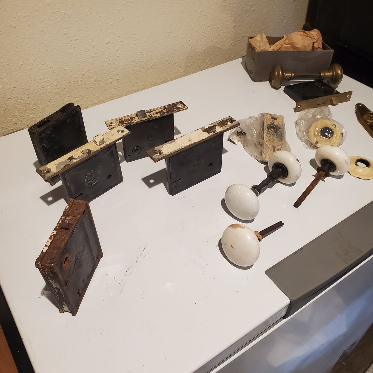 Lot of antique mortise locksets