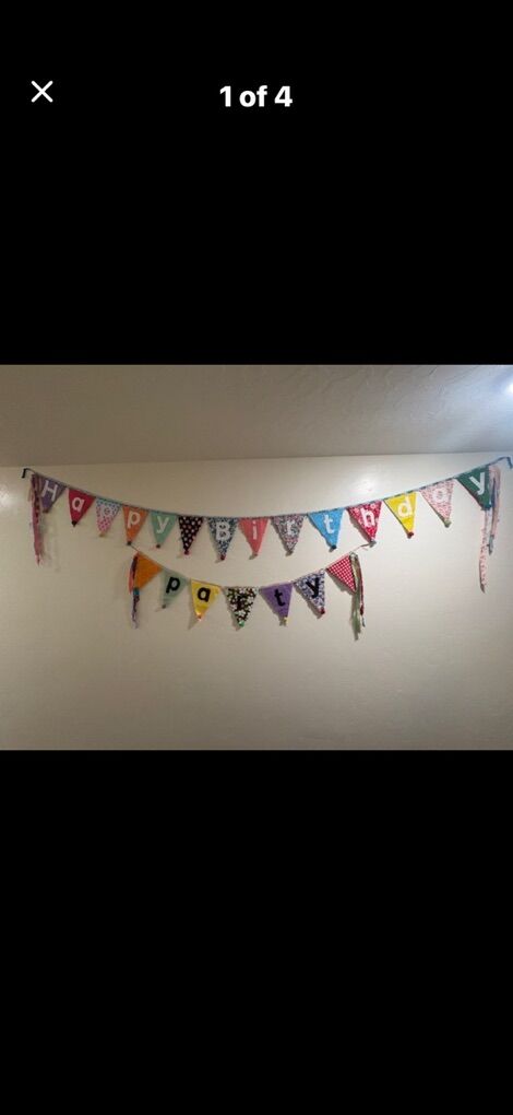 Birthday / Party Banner Handmade Vintage
