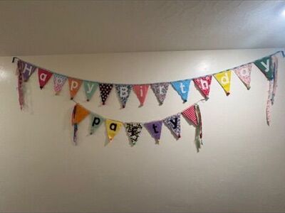 Birthday / Party Banner Handmade Vintage