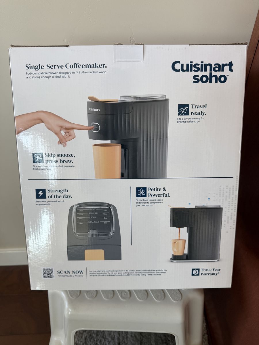 BNIB Cuisinart Soho Single-Serve Coffeemaker, Black, SS-7BK