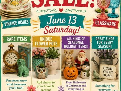 Yard sale 06/13/2026 7:00 am - 1:00 1454 w 5910 s Taylorsville