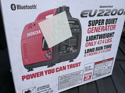 Honda EU2200i Inverter Generator - Super Quiet, Lightweight, Bluetooth, 47.4 lbs