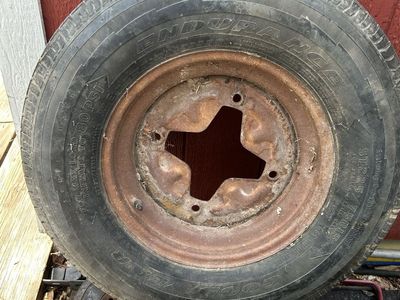 Goodyear Endurance ST175/75R13 Trailer Tire with Rusty Steel Rim - Max Load 80 PSI