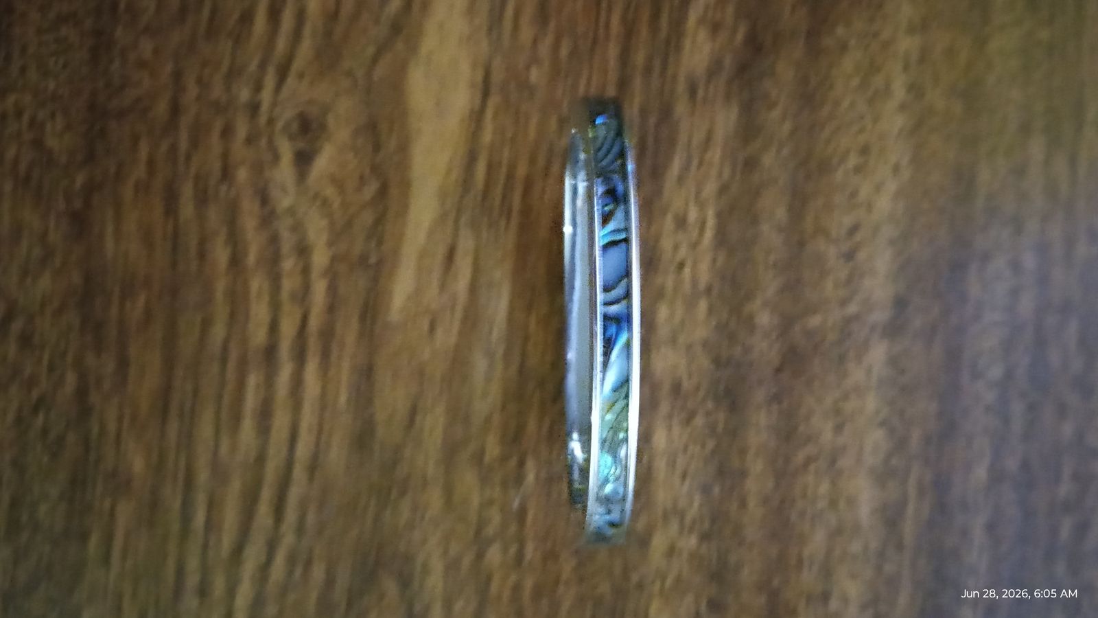 Sterling Silver Abalone Shell Inlay Bangle Bracelet