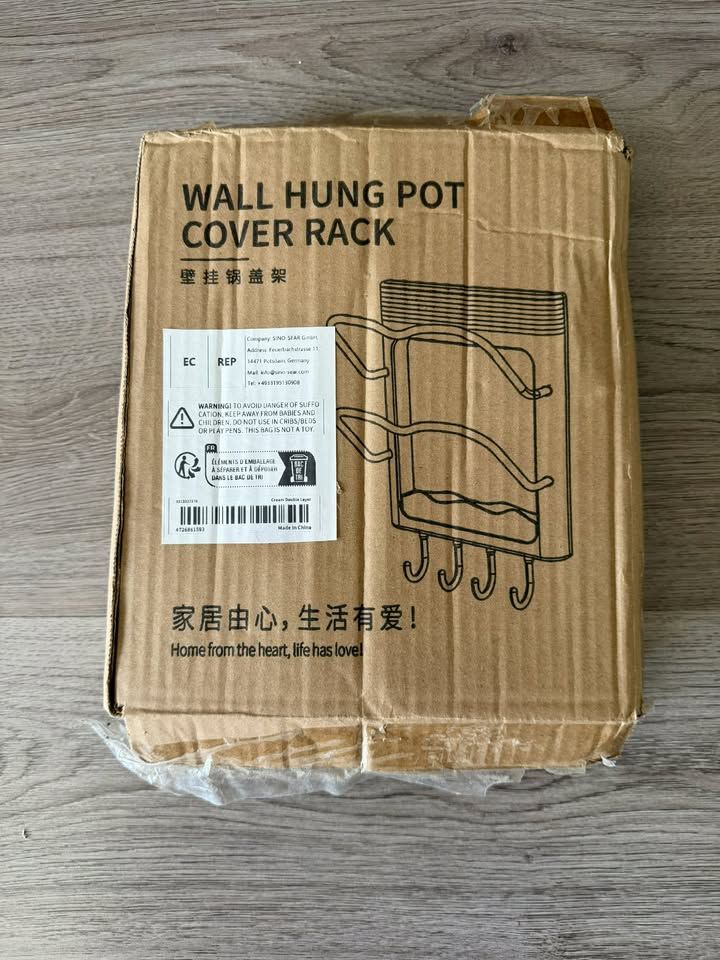 Wall-Mounted Rack for Kitchen Pot Lids - New Open Box