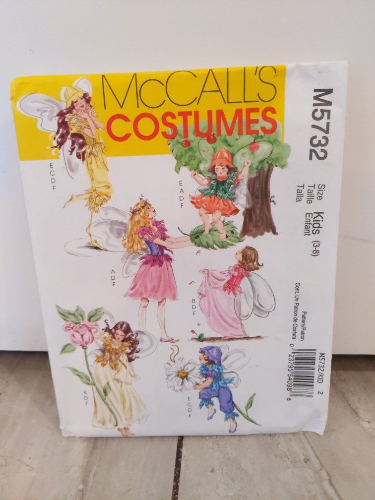 McCall's M5732 Kids' Fairy & Flower Costumes Sewing Pattern Size 3-8, Uncut