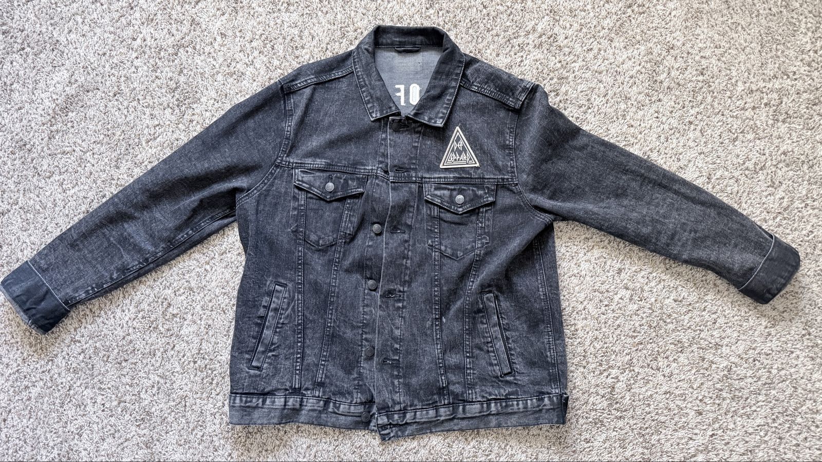 Def Leppard Rock of Ages Black Denim Jacket Men's Size L