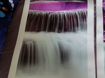 Unframed Purple Waterfall Art Prints (Set of 4), Decorative Wall Art, 12x18 inches