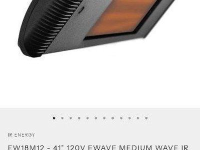 IR Energy eWave Medium Wave Electric Radiant Patio Heater 1800W 120V