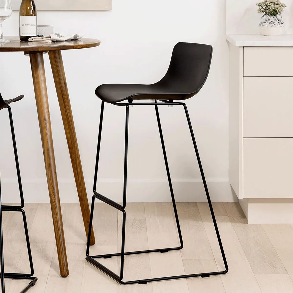 Set of 2  Perfect Condition Article Anco Modern Counter Stools - Black