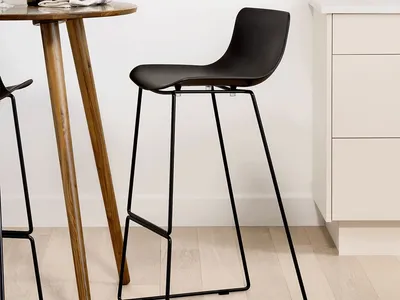 Set of 2 Perfect Condition Article Anco Modern Counter Stools - Black