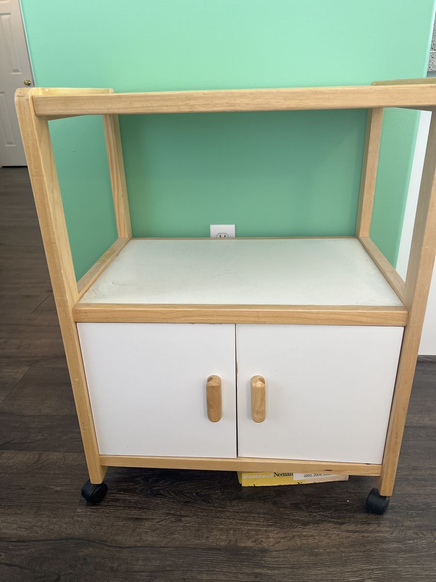 Microwave Cart With Cupboard