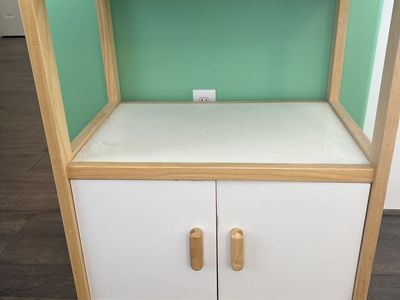 Microwave Cart With Cupboard