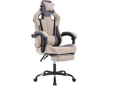 Ergonomic Gaming Chair with USB Massage and Retractable Foot Rest - NEW