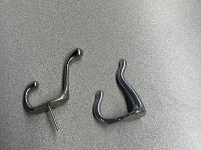 Chrome Wall Mount Coat Hooks - Set of 65+ Double Prong Modern Design