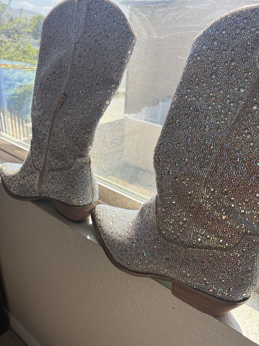 Betsey Johnson Rhinestone Cowboy Boots Size 11 (Fits 10/10.5)