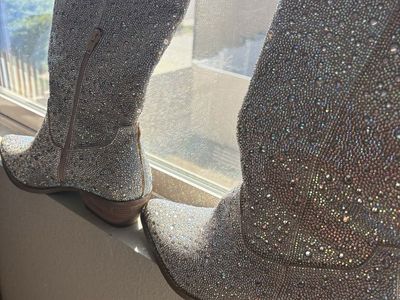 Betsey Johnson Rhinestone Cowboy Boots Size 11 (Fits 10/10.5)
