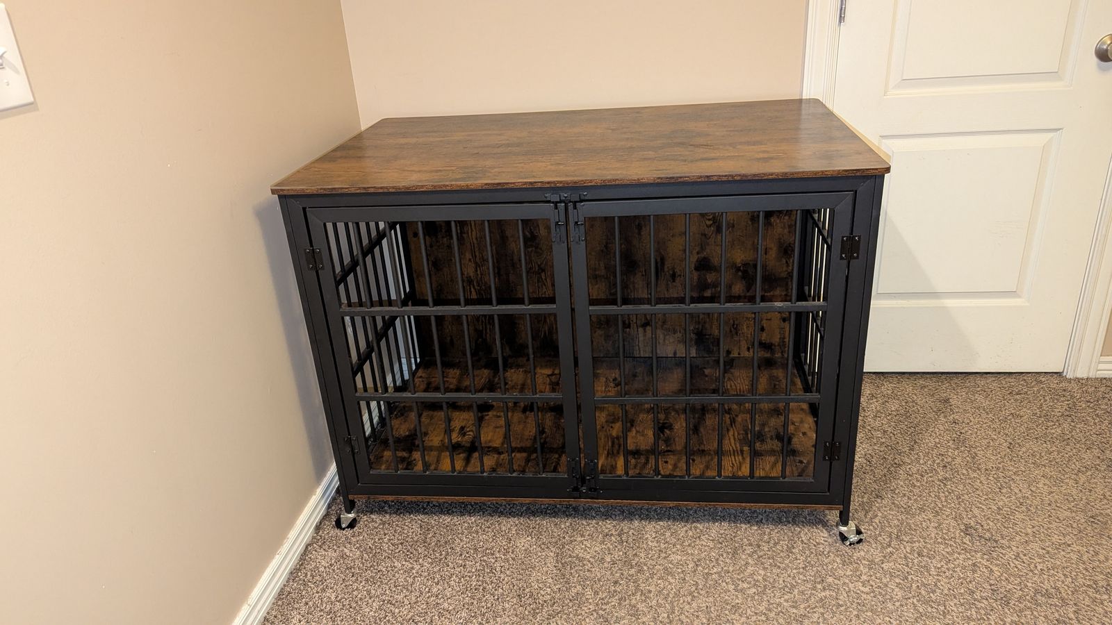 XL Furniture Dog Crate with Wheels