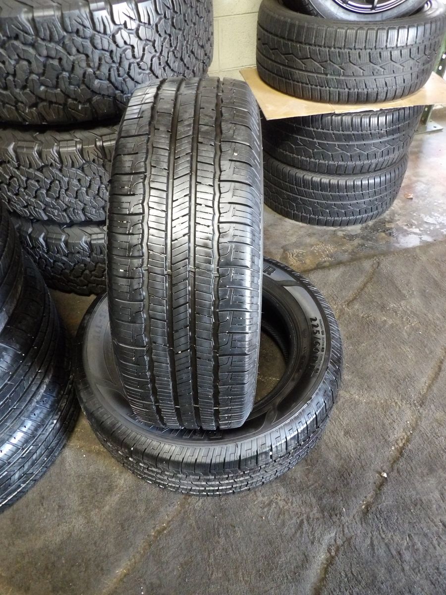 225/60R17 GOODYEAR RELIANT A/S PAIR OF TWO USED TIRES