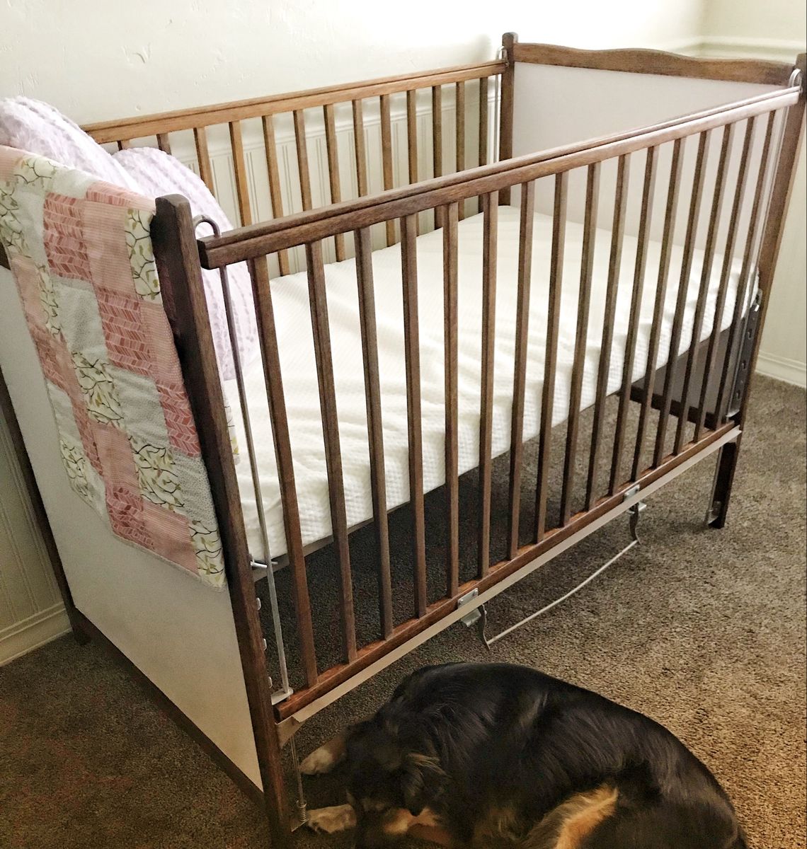 Refinished Vintage Wood Crib