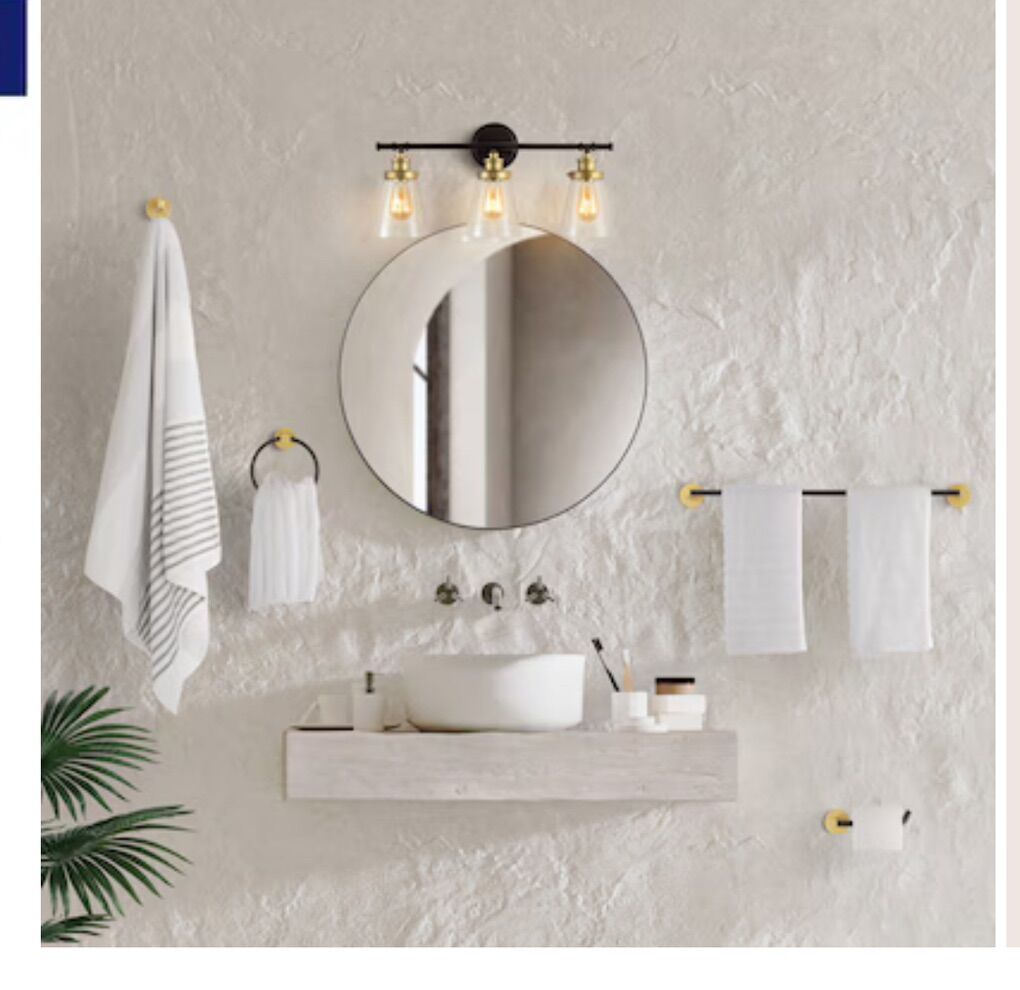 3 Light Oil Rubbed Black Vanity Light Set, 23.75