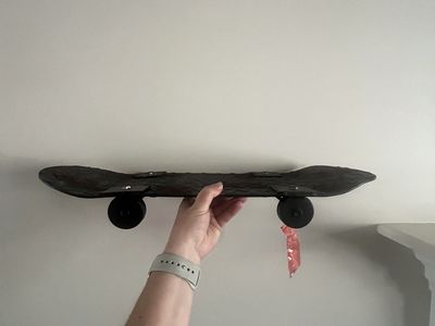Skateboard shaped shelves