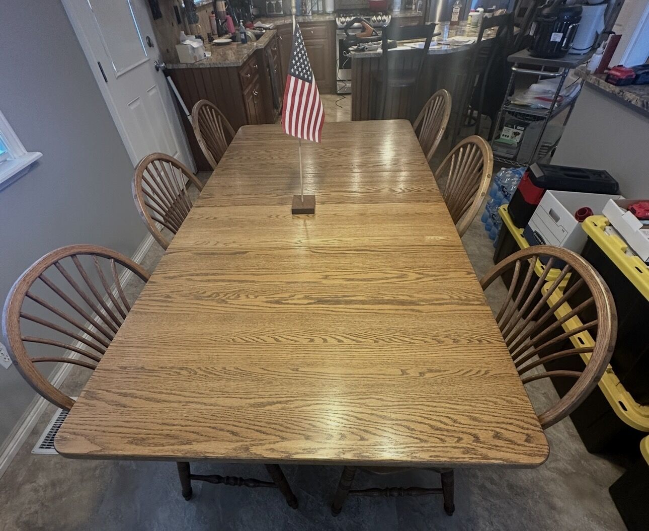 Solid Oak Dining Table & 6 Oak Chairs