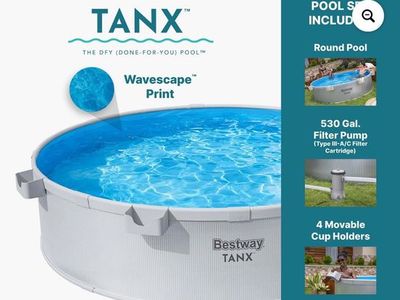 Bestway TANX 8' x 24" Round Above Ground Stock Tank Pool