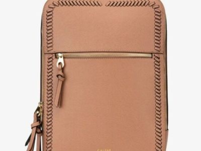 Calpak Kaya 15 Inch Laptop Backpack Faux Vegan Leather Caramel Tan