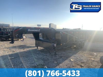 7x16 Diamond C LPT-GN 210 Gooseneck Dump Trailer - 44" Sides - 23K GVWR - 18 Ply Tire Upgrade, Long Arm Tarp